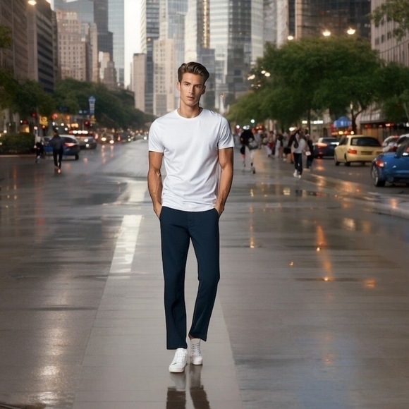 NWT Men’s Jeans CLOCKHOUSE Straight Fit Regular Waist Blue Denim Jeans - Picture 1 of 8